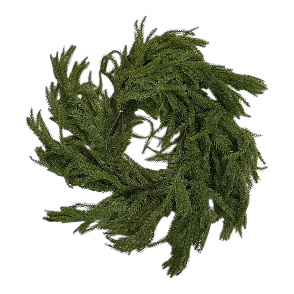 Christmas Norfolk Pine Garland Artificial 9ft Real Touch Mantle Decor NEW - Picture 4 of 6